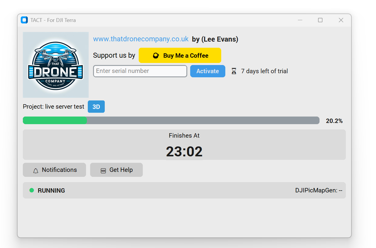 TACT running - Finishes At 23:02